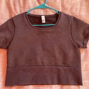 Aerie Brown Workout Top